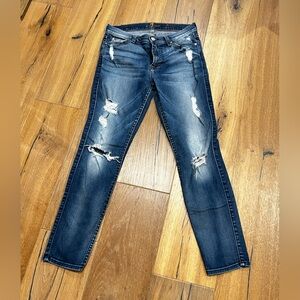 Distressed Blue Jeans